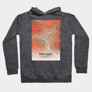 Mount Everest Topographic Map Elevation color Hoodie